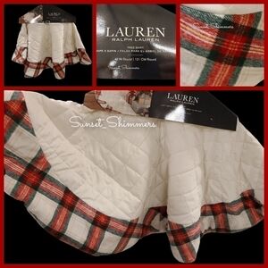 RALPH Lauren Quilted Plaid 48" Christmas Tree Skirt New